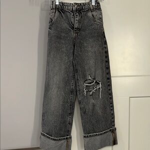 Zara Girls Distressed Black Jeans Size 11-12